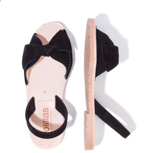 SOLILLAS Shoes - NWT SOLILLAS Noche Lazo Bow Detail
Suede Sandals, black